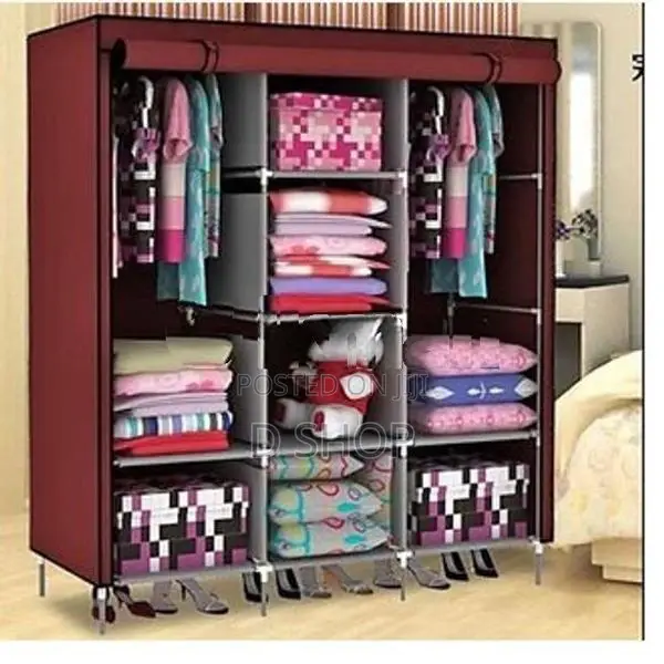 Wardrobe Cloth Cupboard - 3 Roll over Doors Storage