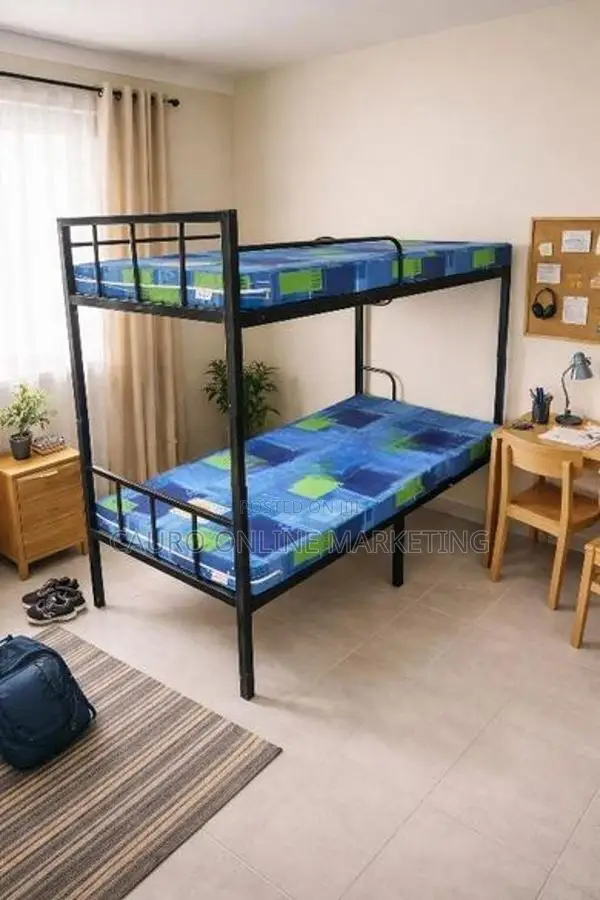 new steel bunk bed with double layer mattress 6*3 ( 180*90)