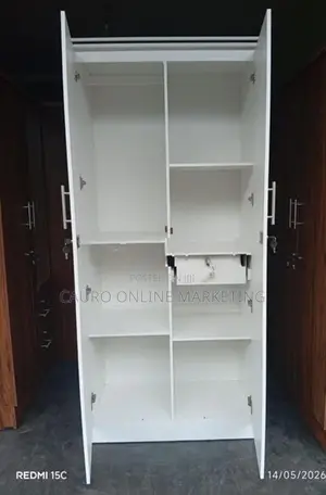 New White Colour 2 Door Cupboard 6*2.5 Ft Wardrobe