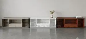 new melamine white / ash brown tv stand 65" cupboard