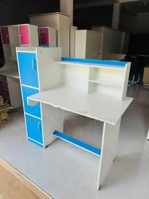 MODERN BLUE MIX WHITE SIDE 3CUPBOARD STUDY TABLE