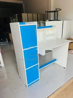 MODERN BLUE MIX WHITE SIDE 3CUPBOARD STUDY TABLE