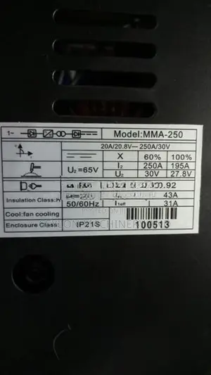 Laser MMA250 Inverter Welding Plant -12/10/08 Rods