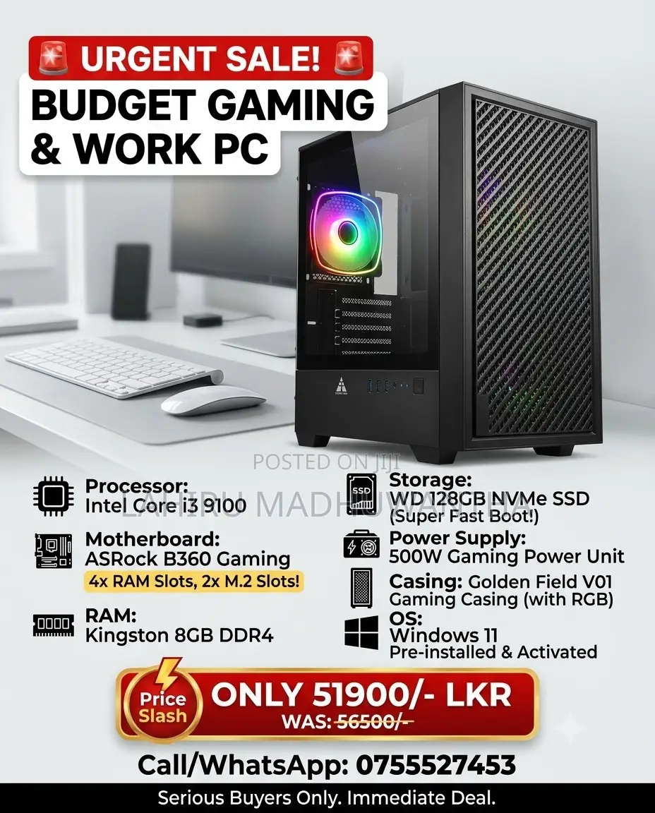 Desktop Computer 8GB Intel Core i3 SSD 512GB