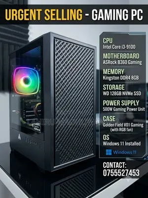 Desktop Computer 8GB Intel Core i3 SSD 512GB