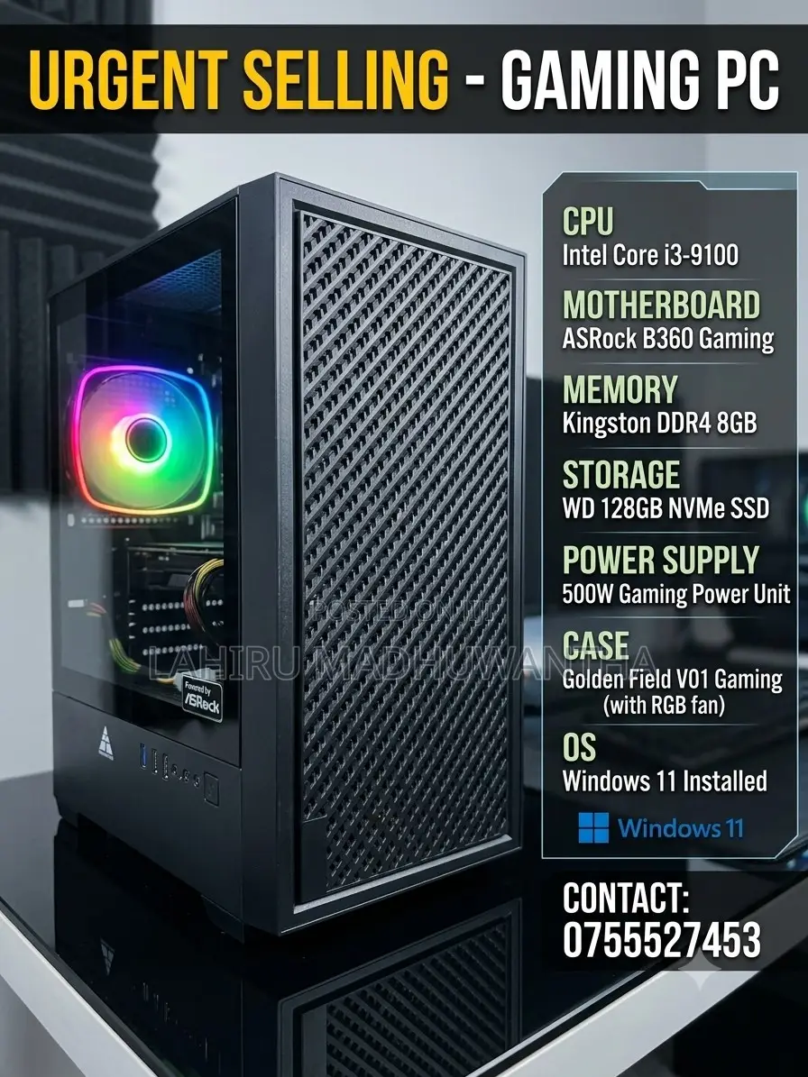 Desktop Computer 8GB Intel Core i3 SSD 512GB