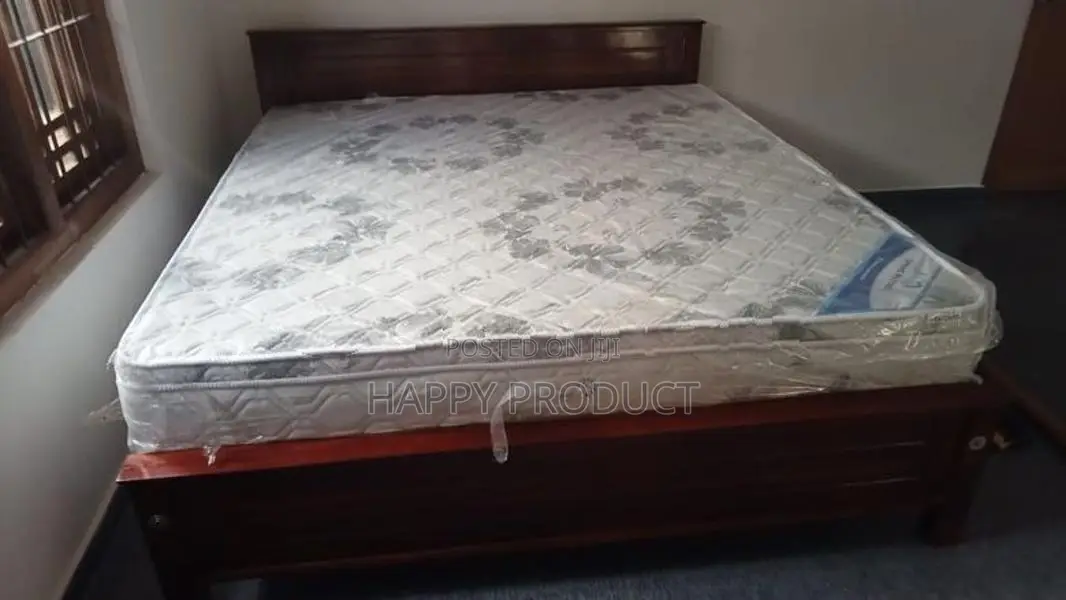 72x60 Queen size Teak box bed and arpico spring mattress