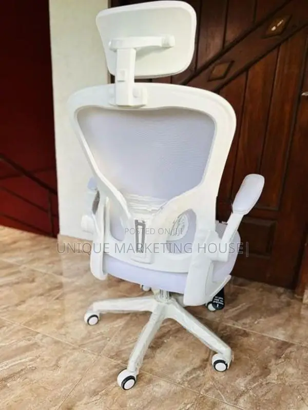 White Penguin Arm Adjustable Office Chairs