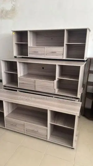 Modern 65” American White MID-Drawer TV Stand