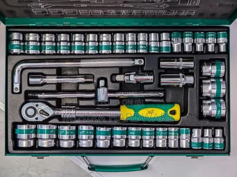 Box Socket Set 41 Pieces ( FEIBAO 18-1204 ) Key Kit 1/2" Inches Mm