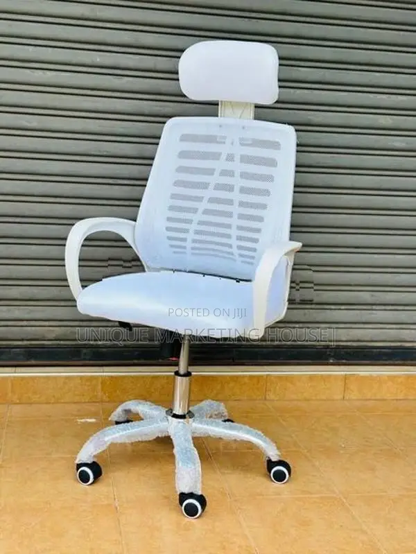 Imported WHITE ZEBRA MESH OFFICE CHAIRS WITH H/Rest