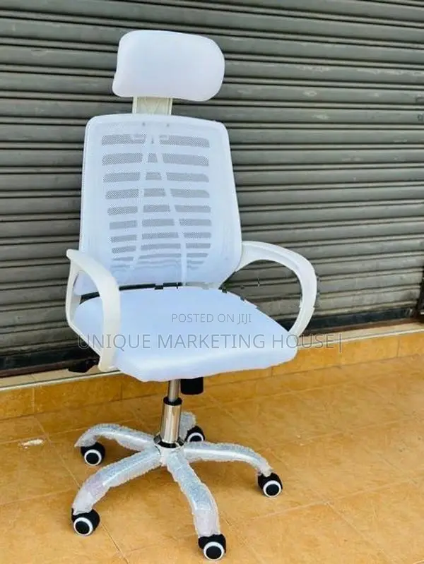 Imported WHITE ZEBRA MESH OFFICE CHAIRS WITH H/Rest