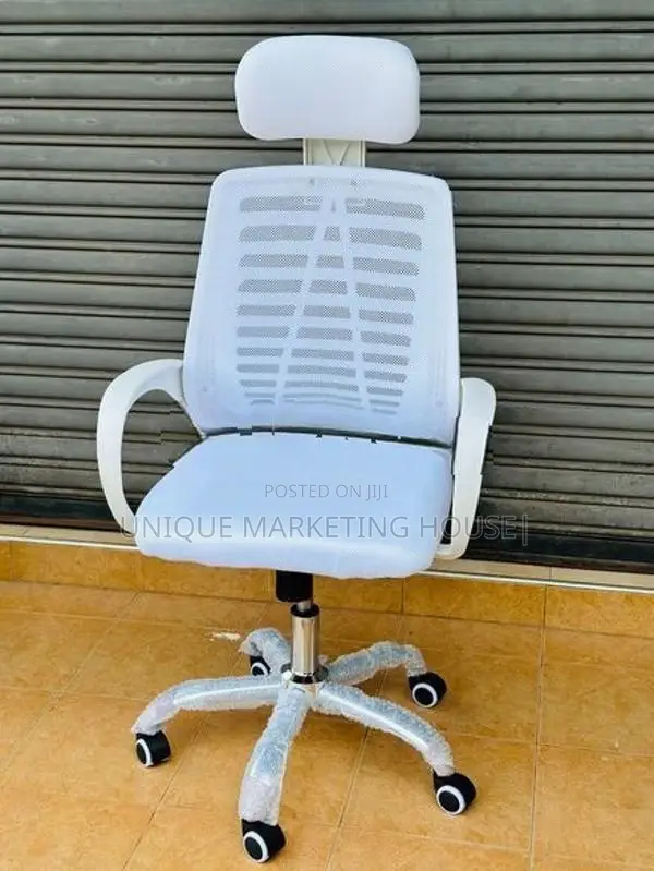 Imported WHITE ZEBRA MESH OFFICE CHAIRS WITH H/Rest