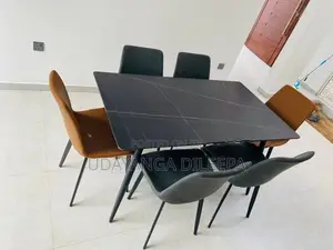 Granite Dining Table With Cushion Chairs