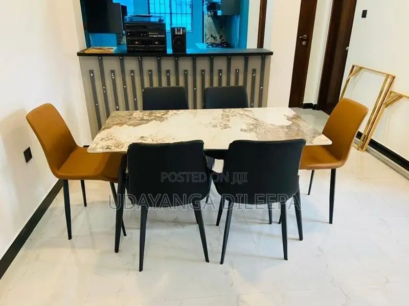 Granite Dining Table With Cushion Chairs