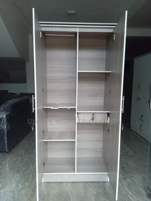 Modern Side Hanging 2 D American White Wardrobe