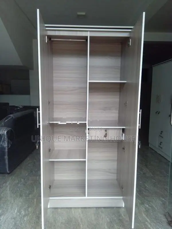 Modern Side Hanging 2 D American White Wardrobe