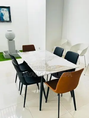 Granite Dining Table with Cushion Chairs