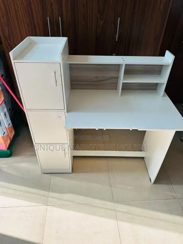Modern Side 3 Cupboard Study Table(white)