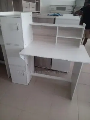 Modern Side 3 Cupboard Study Table(white)