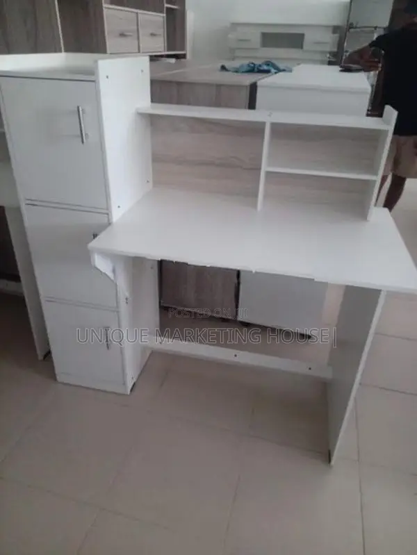 Modern Side 3 Cupboard Study Table(white)