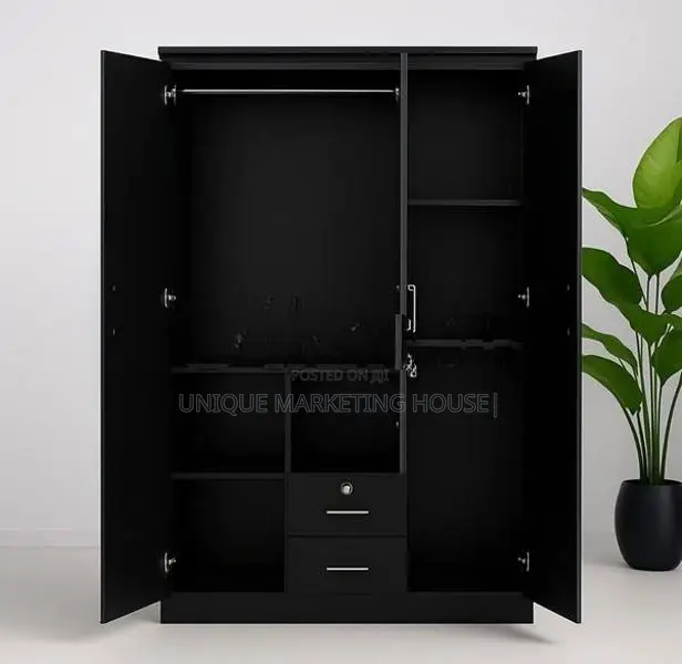 Modern 3 D Blk Camiliya Wardrobe with Mirror