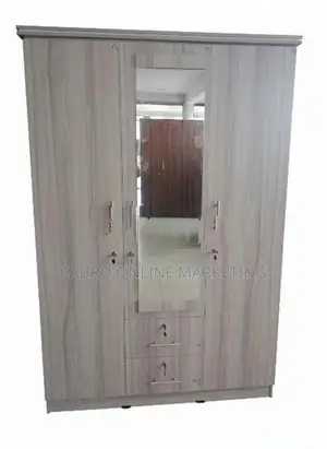 New Ash / White Black Colour 3 Door Cupboard