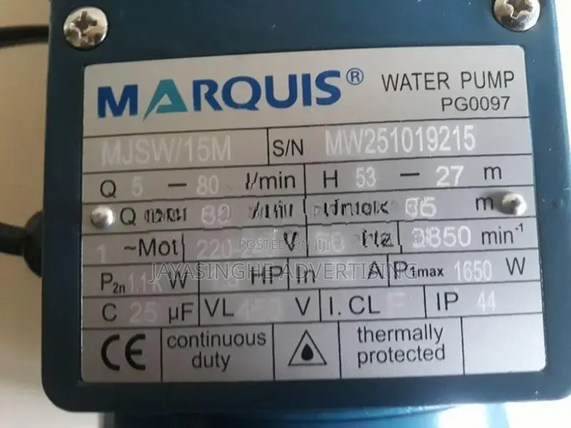 Jet Type Water Pump For High Head (1.5 HP)