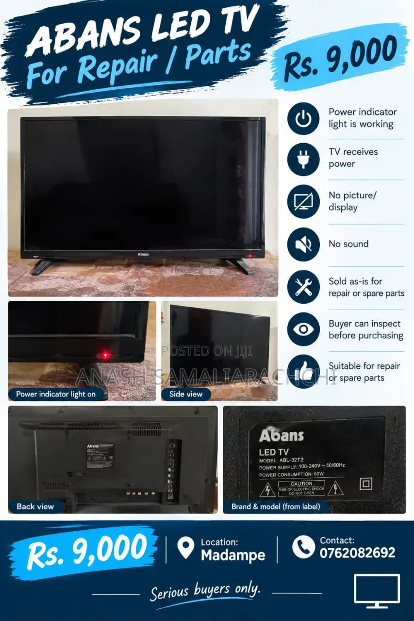 Abans LED TV – For Repair / Parts