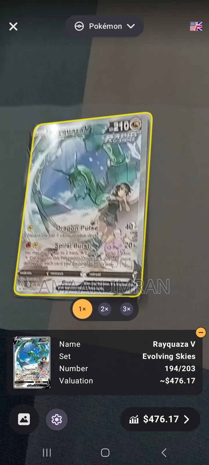 Name - Rayquaza V, Evolving-Skies,set With Free 39 Cards Bundle Pack