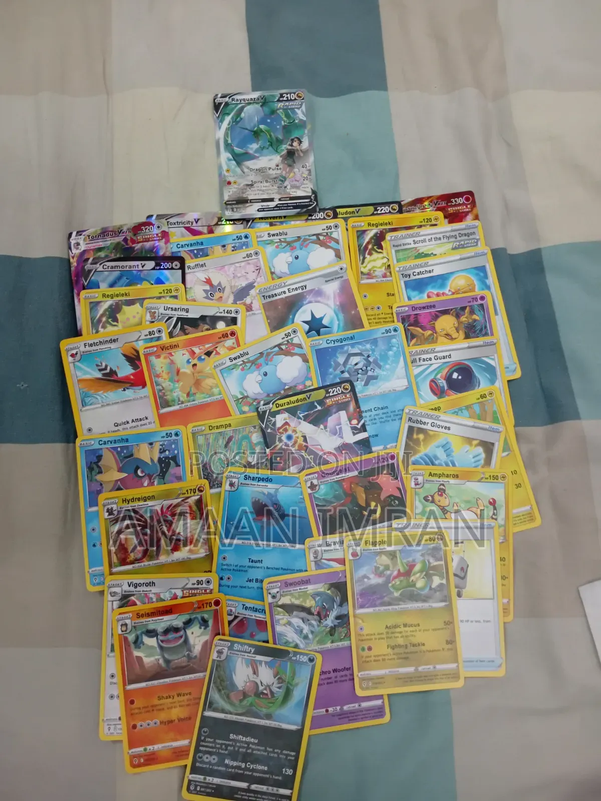 Name - Rayquaza V, Evolving-Skies,set With Free 39 Cards Bundle Pack