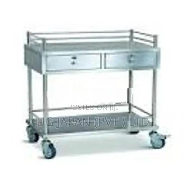 Drug Trolley Fully Stainless Steel Two Drawers