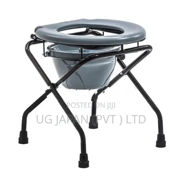Commode Stool With Bucket Gray - Foldable