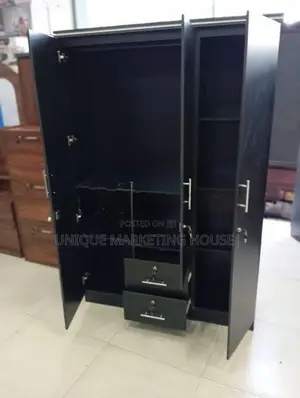 Modern 3 D Black Cmailiya Wardrobe