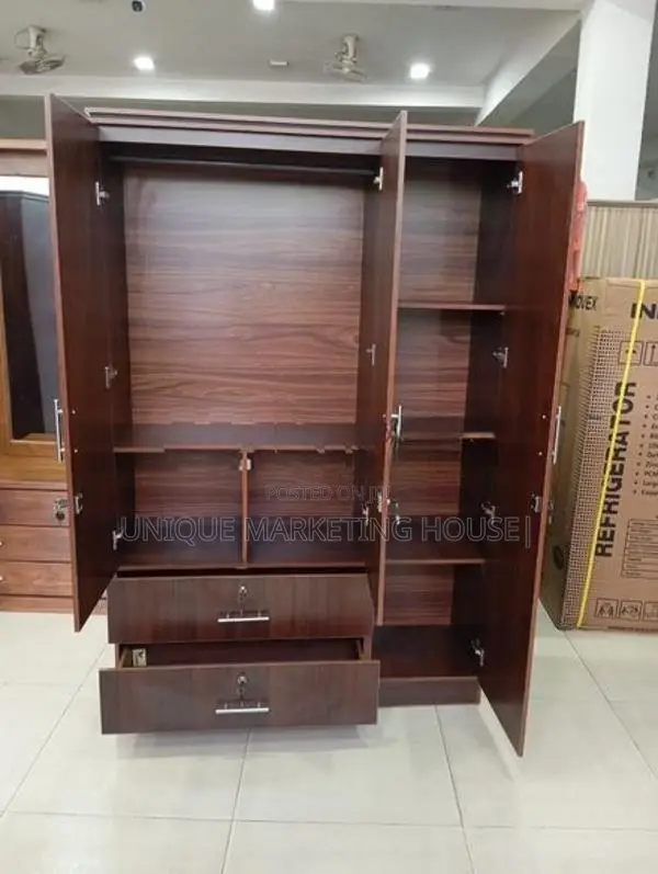 Modern 3D Melamine L/2Drawer Wardrobe