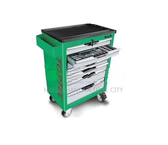 Toptul Mobile Tool Trolley Cabinet 7-Drawer 227 Pcs - with Tools