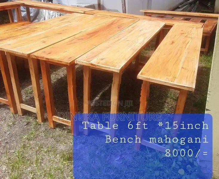Table with Bench 6ft *15inch Mahogani