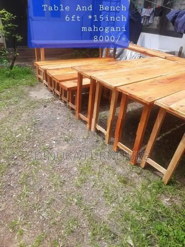 Table with Bench 6ft *15inch Mahogani