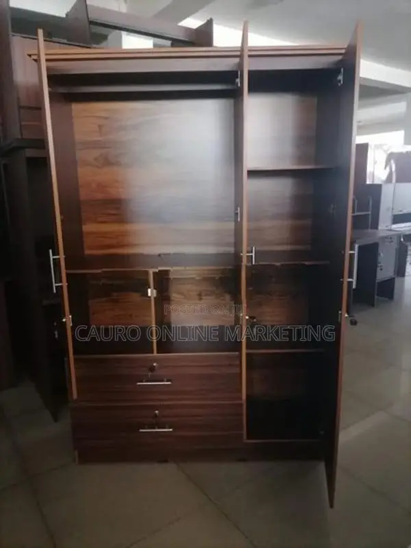 New Melamine 3 Door Drawer Cupboard Wardrobe Large