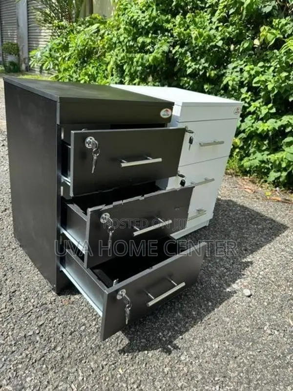 3 Drawer Mini Cupboard Blk N White