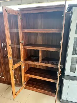 Modern 6 Ft 2 D Full Glass Cupboards