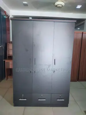 New Melamine Black Colour Cupboard 6 X 4 F 3 Lockert Door Wardrobe