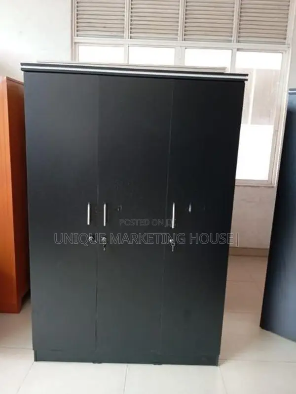 Modern Classic 3 D Black Wardrobe