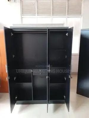 Modern Classic 3 D Black Wardrobe
