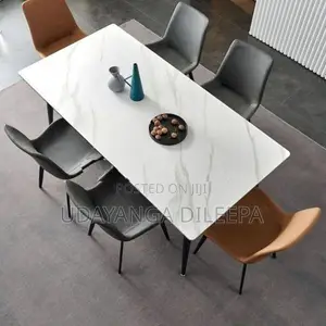 Granite Dining Table with Cushion Chairs