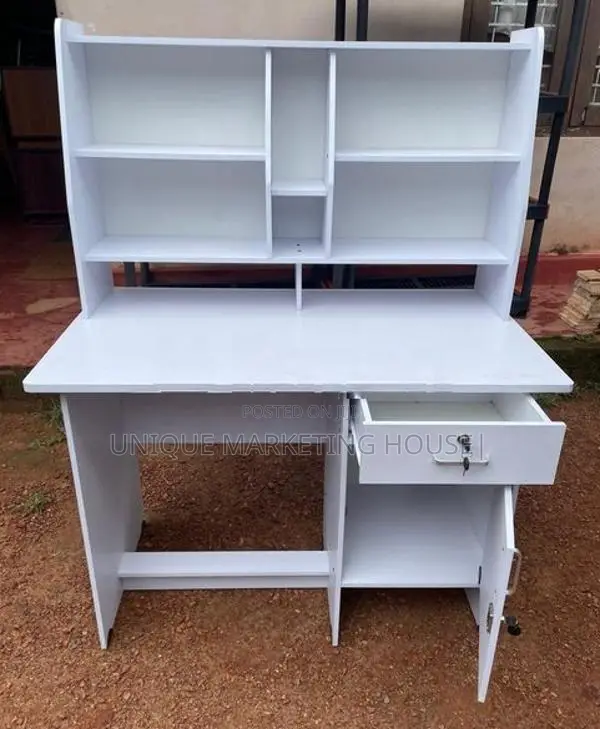 Modern 3.5x2ft Melamine White Hi-Rk Study Table