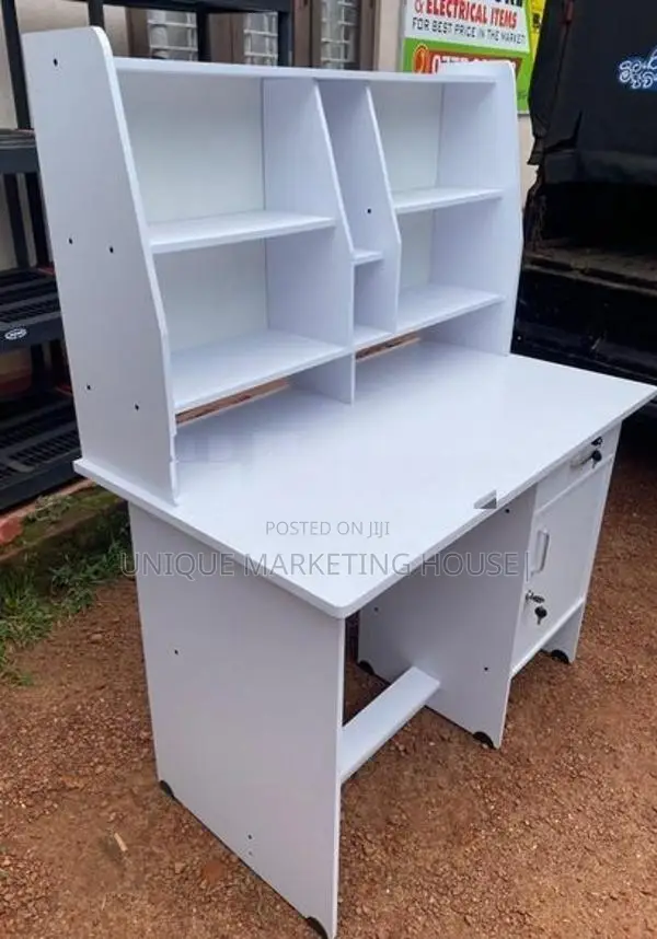 Modern 3.5x2ft Melamine White Hi-Rk Study Table