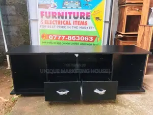 MODERN BLK MID-Drawer 65” TV STAND