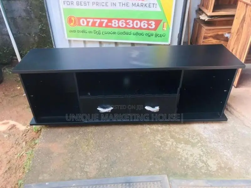 MODERN BLK MID-Drawer 65” TV STAND