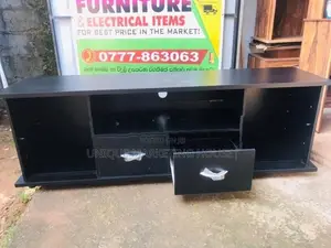 MODERN BLK MID-Drawer 65” TV STAND